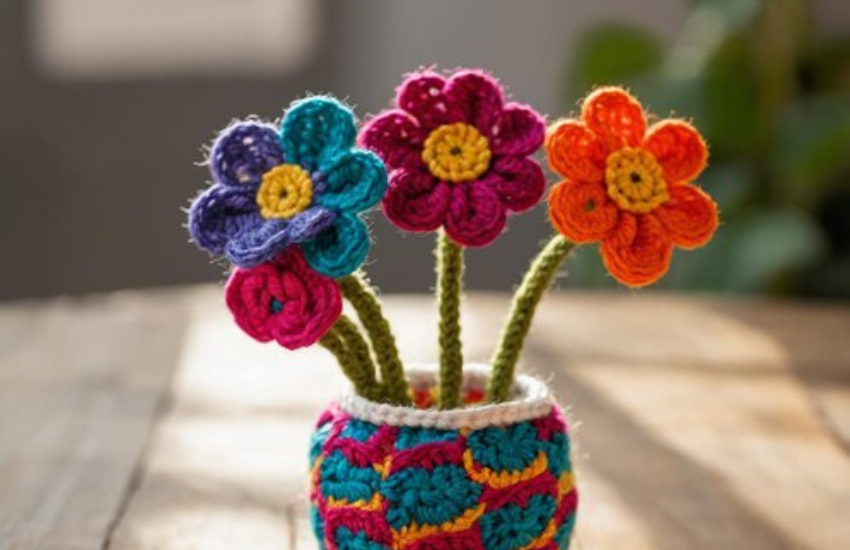 brick beads flowers bookmark vase
